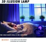 Heart-shaped 3D lamp with a child running to a mother, glowing with multicolor LED light on a dark background.