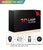 Heart-shaped 3D lamp with a child running to a mother, glowing with multicolor LED light on a dark background.
