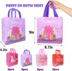 A set of 16 rose-colored HADDIY Mother's Day gift tote bags with floral patterns and handles, displayed together.