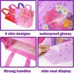 A set of 16 rose-colored HADDIY Mother's Day gift tote bags with floral patterns and handles, displayed together.