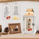 Homazing Mother Daughter Figurine Lantern, featuring a mother and daughter embracing with a flickering LED candle inside.