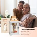 Homazing Mother Daughter Figurine Lantern, featuring a mother and daughter embracing with a flickering LED candle inside.