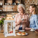 Homazing Mother Daughter Figurine Lantern, featuring a mother and daughter embracing with a flickering LED candle inside.