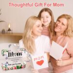 Transparent acrylic puzzle piece with "Mom" and a loving message, ideal for tabletop display.
